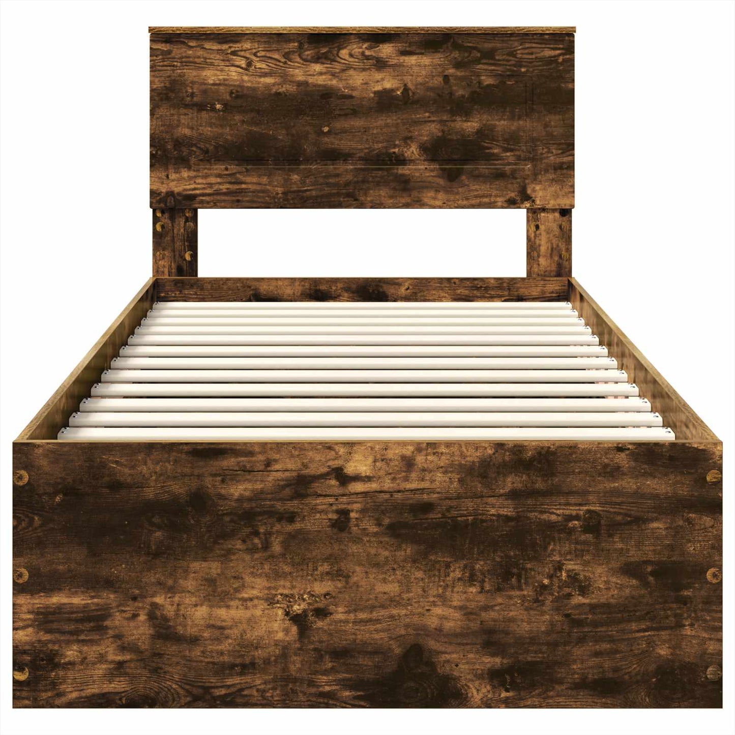 vidaXL Σκελετός Κρεβατιού Καπνιστό Δρύς 75 x 190 cm Επεξεργασμένο ξύλο