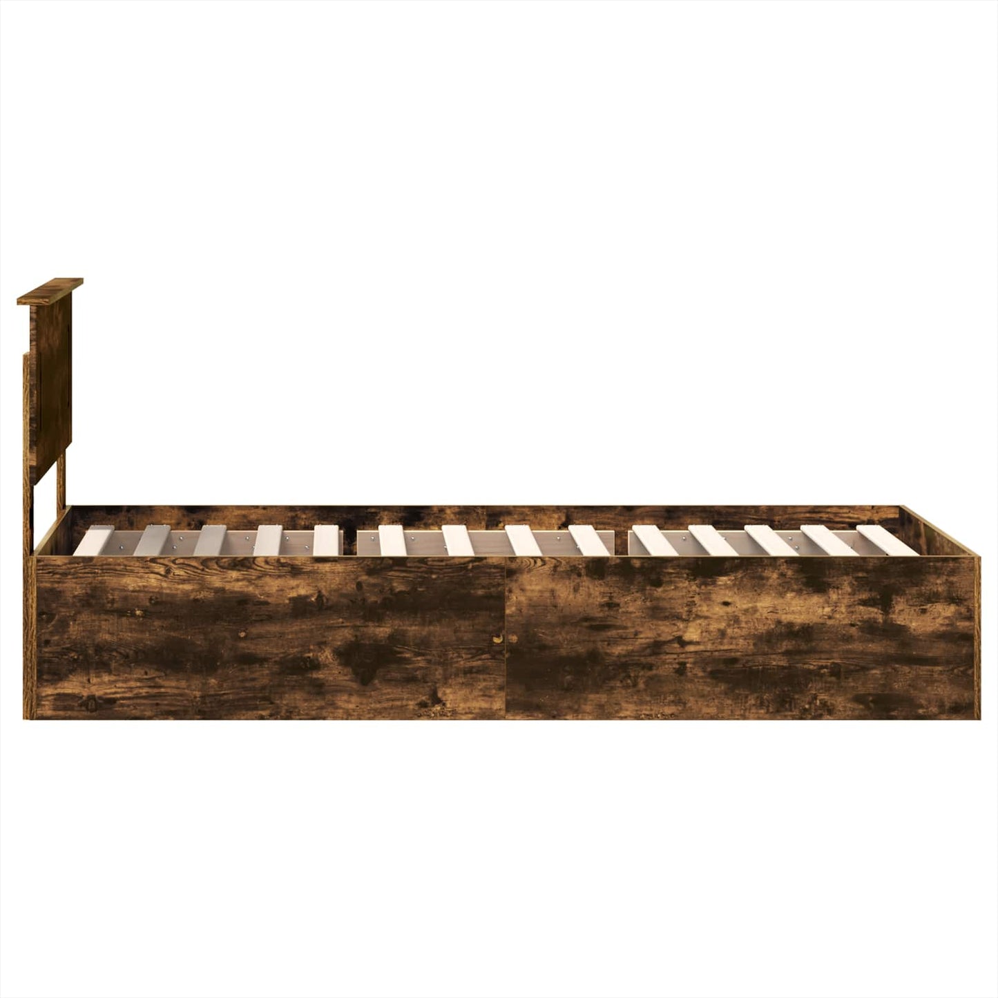 vidaXL Σκελετός Κρεβατιού Καπνιστό Δρύς 75 x 190 cm Επεξεργασμένο ξύλο