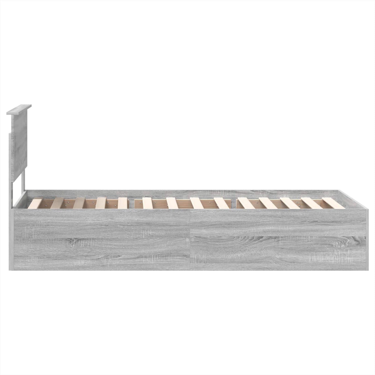 vidaXL Σκελετός Κρεβατιού Γκρίζο Σονομα 75 x 190 cm Επεξεργασμένο ξύλο