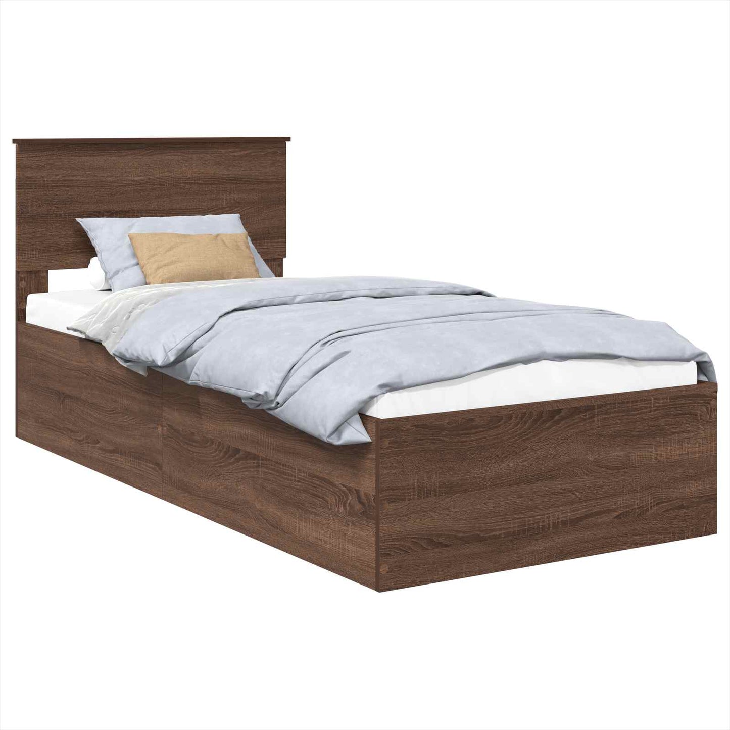 vidaXL Σκελετός Κρεβατιού Καφέ δρυς 75 x 190 cm Επεξεργασμένο ξύλο