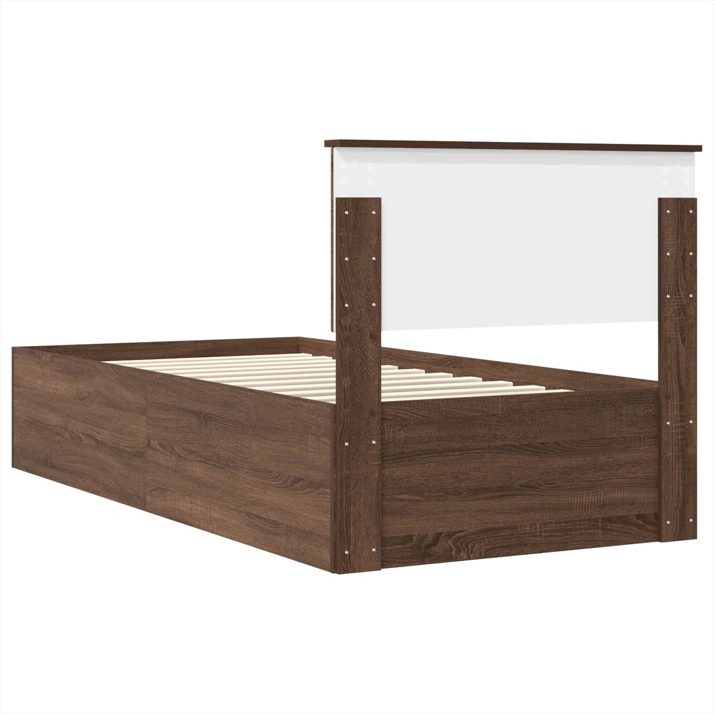 vidaXL Σκελετός Κρεβατιού Καφέ δρυς 75 x 190 cm Επεξεργασμένο ξύλο