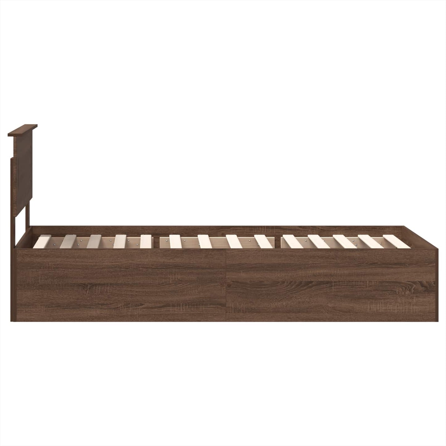 vidaXL Σκελετός Κρεβατιού Καφέ δρυς 75 x 190 cm Επεξεργασμένο ξύλο