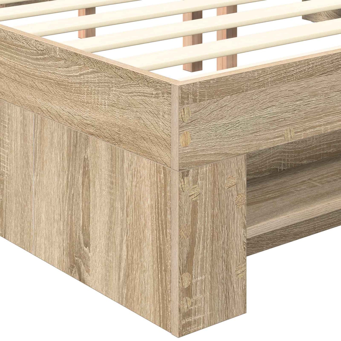 vidaXL Σκελετός Κρεβατιού Δρύς Sonoma 200 x 200 cm Επεξεργασμένο ξύλο