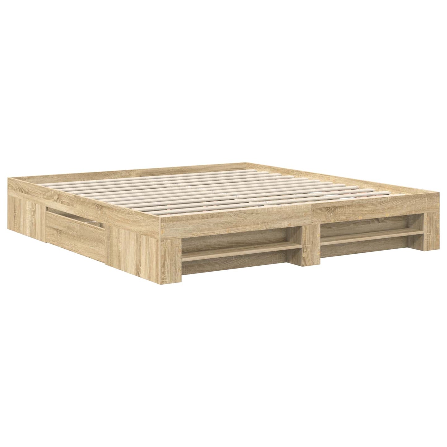 vidaXL Σκελετός Κρεβατιού Δρύς Sonoma 200 x 200 cm Επεξεργασμένο ξύλο