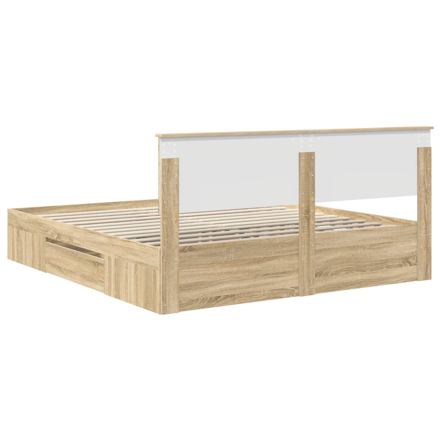 vidaXL Σκελετός Κρεβατιού Δρύς Sonoma 200 x 200 cm Επεξεργασμένο ξύλο