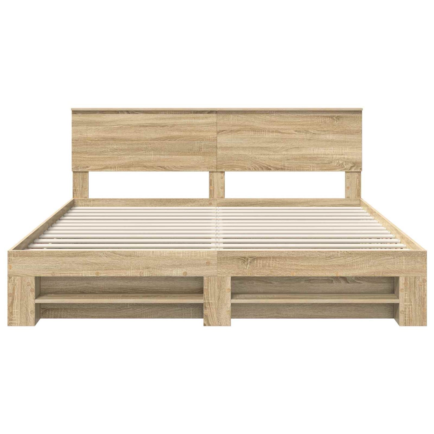 vidaXL Σκελετός Κρεβατιού Δρύς Sonoma 200 x 200 cm Επεξεργασμένο ξύλο