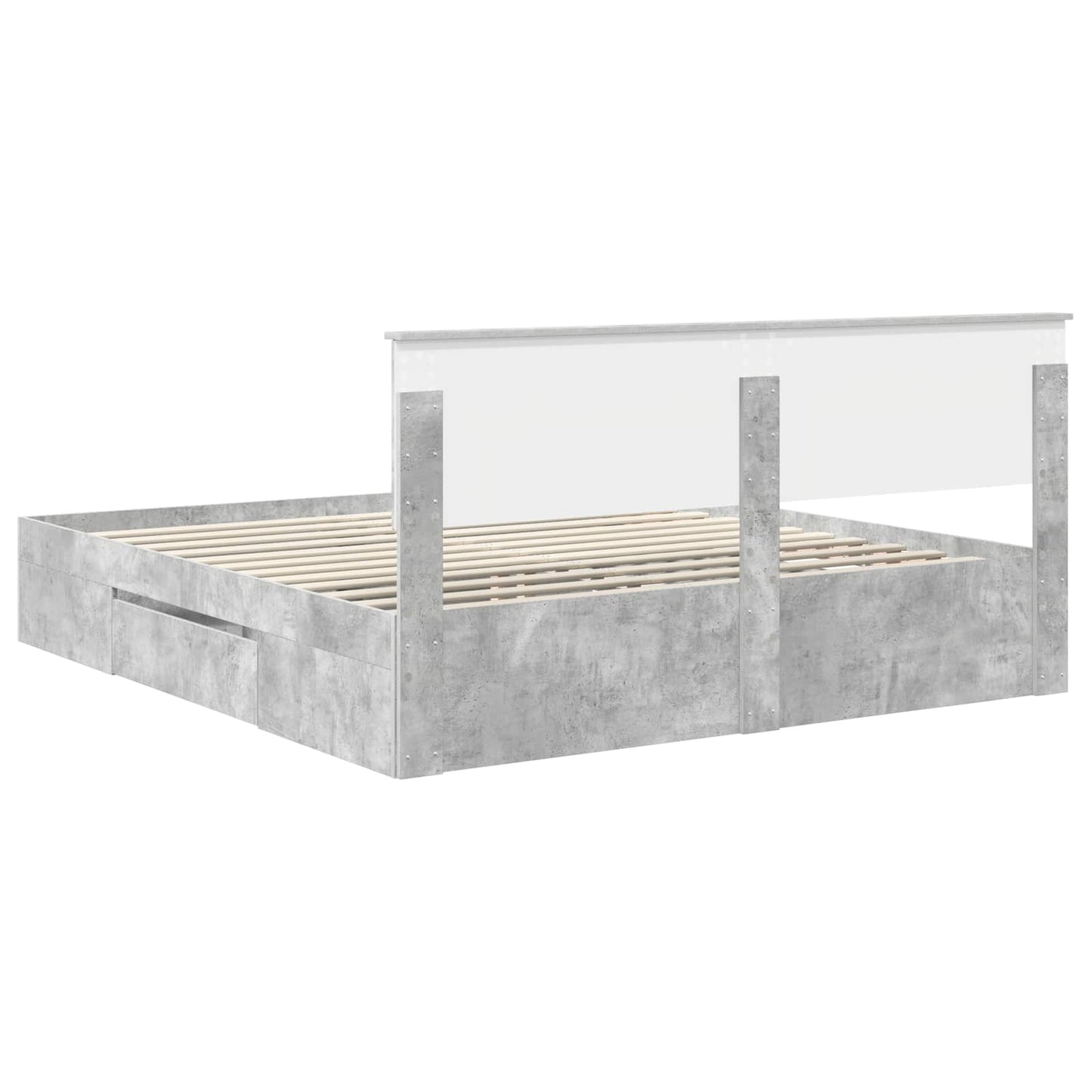 vidaXL Σκελετός Κρεβατιού με κεφαλάρι Σκυρόδεμα Γκρι 200 x 200 cm