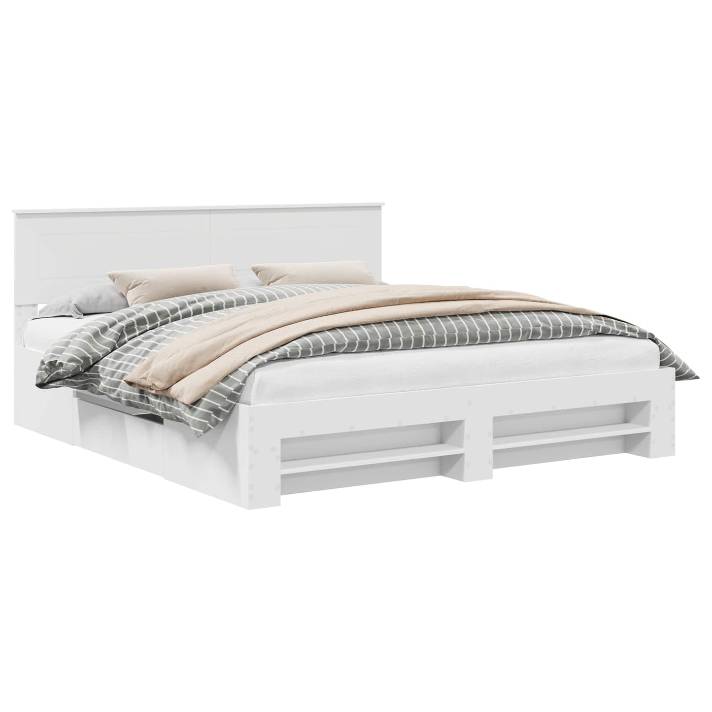 vidaXL Σκελετός Κρεβατιού Λευκό 180 x 200 cm Επεξεργασμένο ξύλο