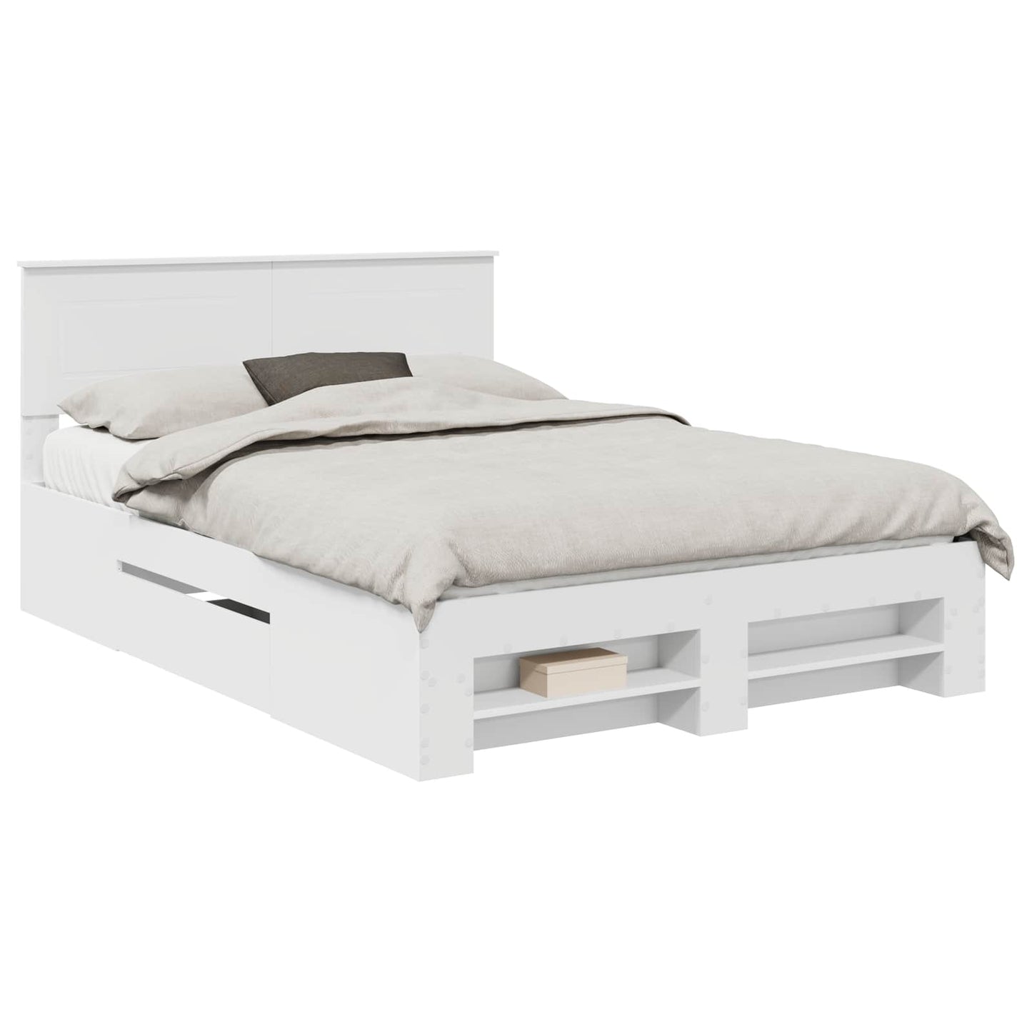 vidaXL Σκελετός Κρεβατιού Λευκό 150 x 200 cm Επεξεργασμένο ξύλο