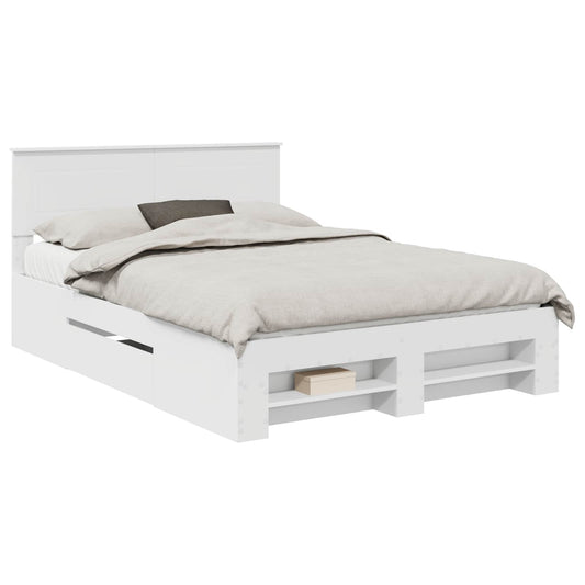 vidaXL Σκελετός Κρεβατιού Λευκό 150 x 200 cm Επεξεργασμένο ξύλο