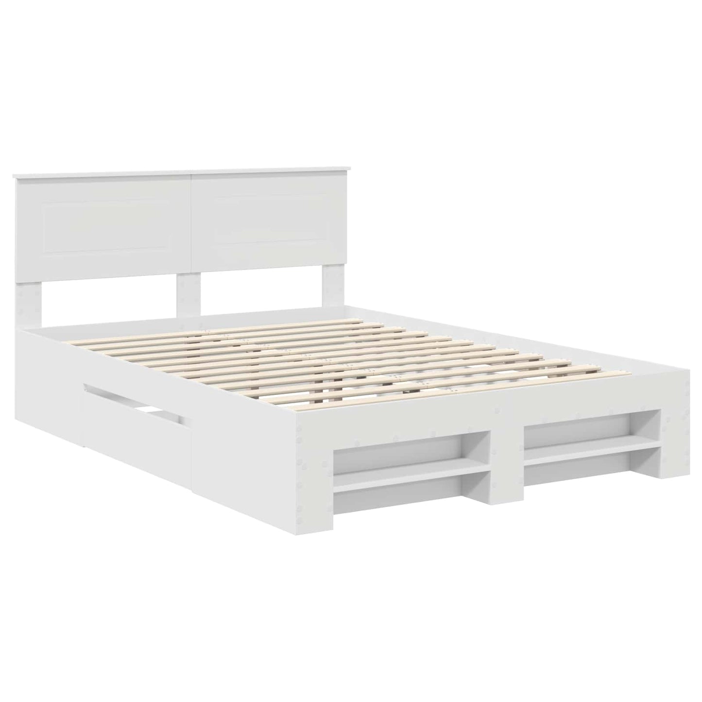 vidaXL Σκελετός Κρεβατιού Λευκό 150 x 200 cm Επεξεργασμένο ξύλο