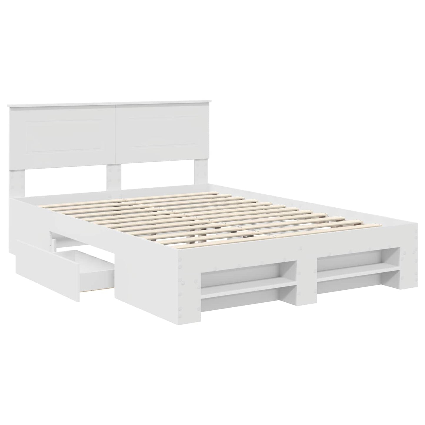 vidaXL Σκελετός Κρεβατιού Λευκό 150 x 200 cm Επεξεργασμένο ξύλο