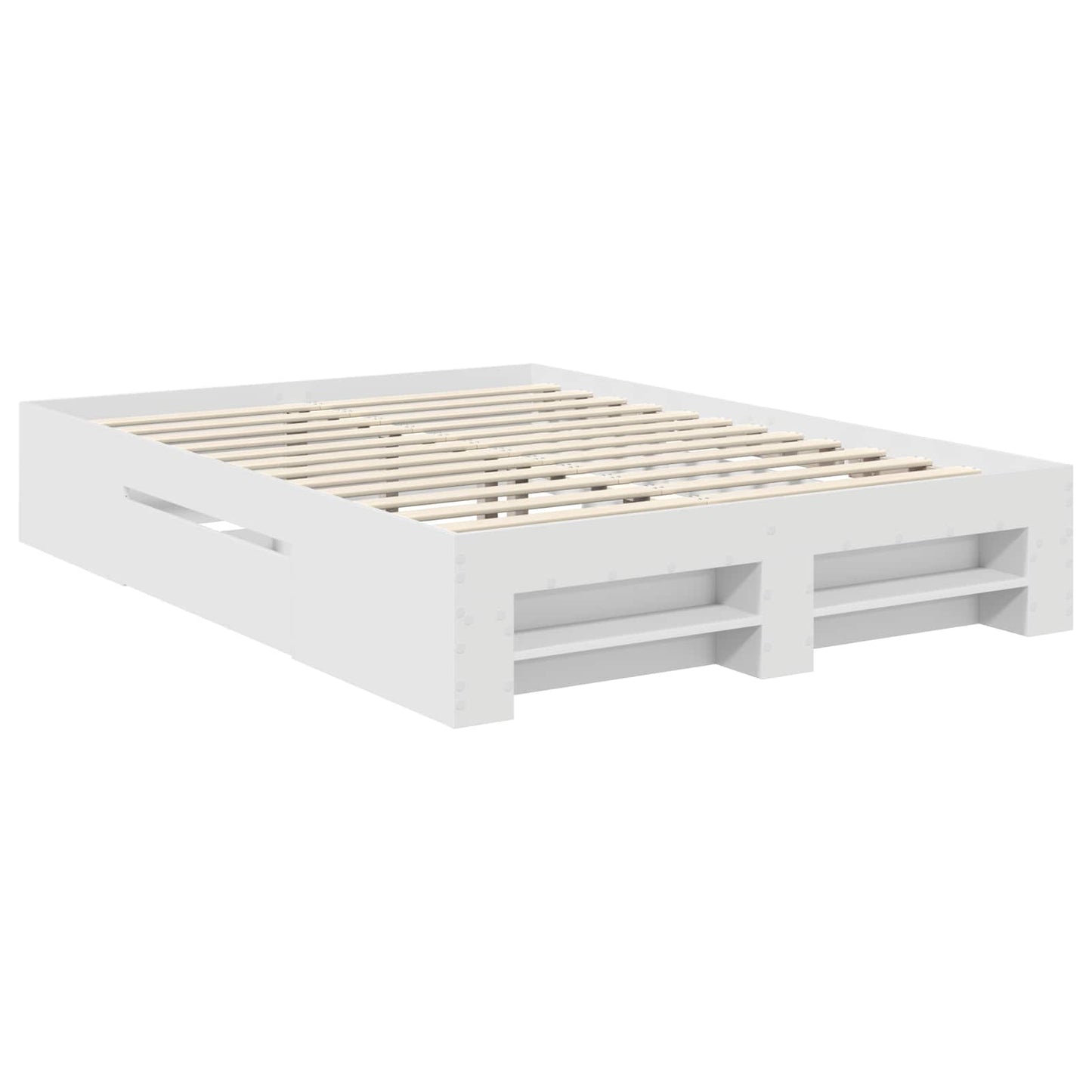 vidaXL Σκελετός Κρεβατιού Λευκό 150 x 200 cm Επεξεργασμένο ξύλο