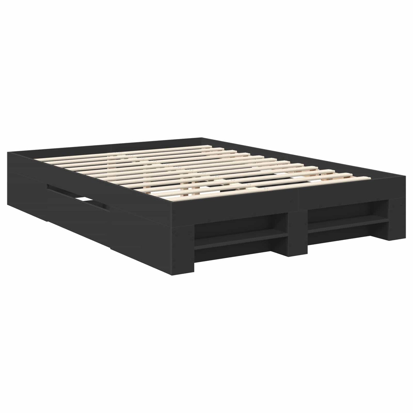 vidaXL Σκελετός Κρεβατιού Μαύρο 140 x 200 cm Επεξεργασμένο ξύλο