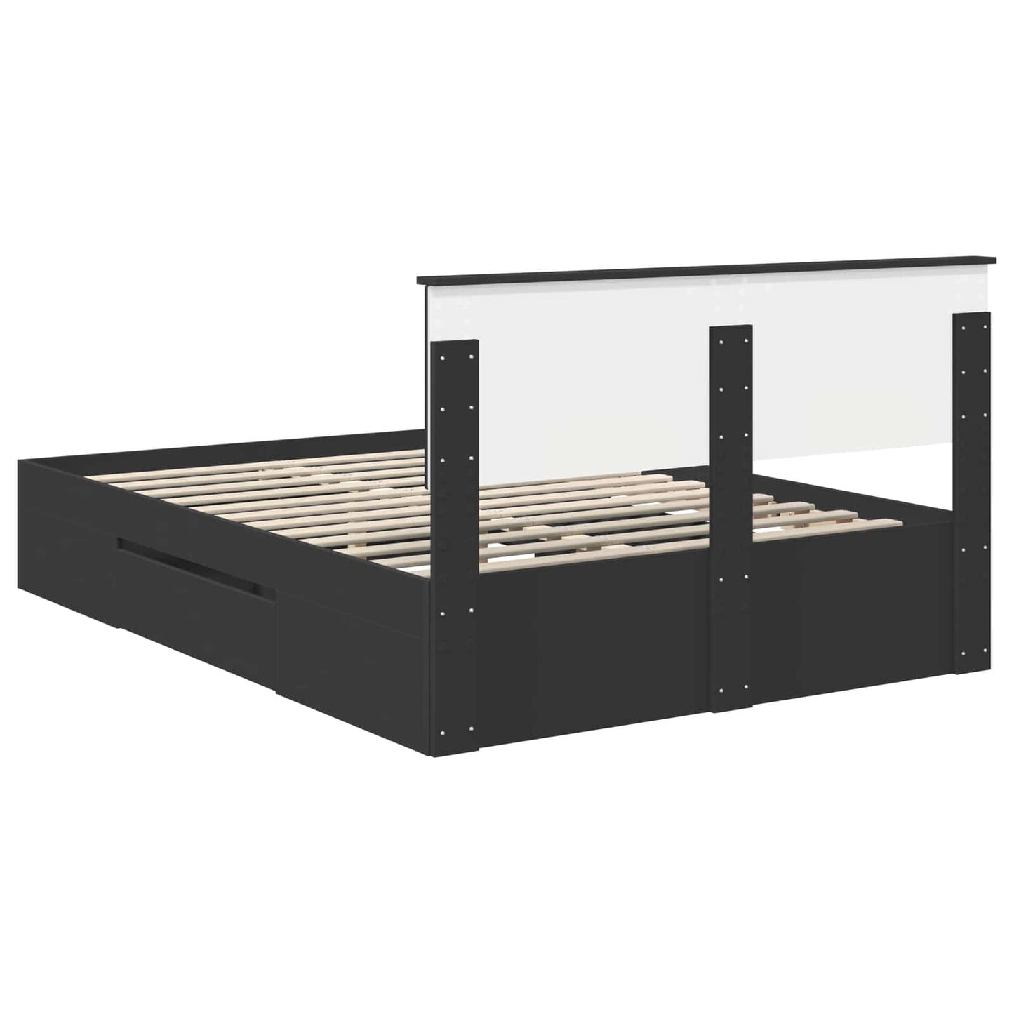vidaXL Σκελετός Κρεβατιού Μαύρο 140 x 200 cm Επεξεργασμένο ξύλο