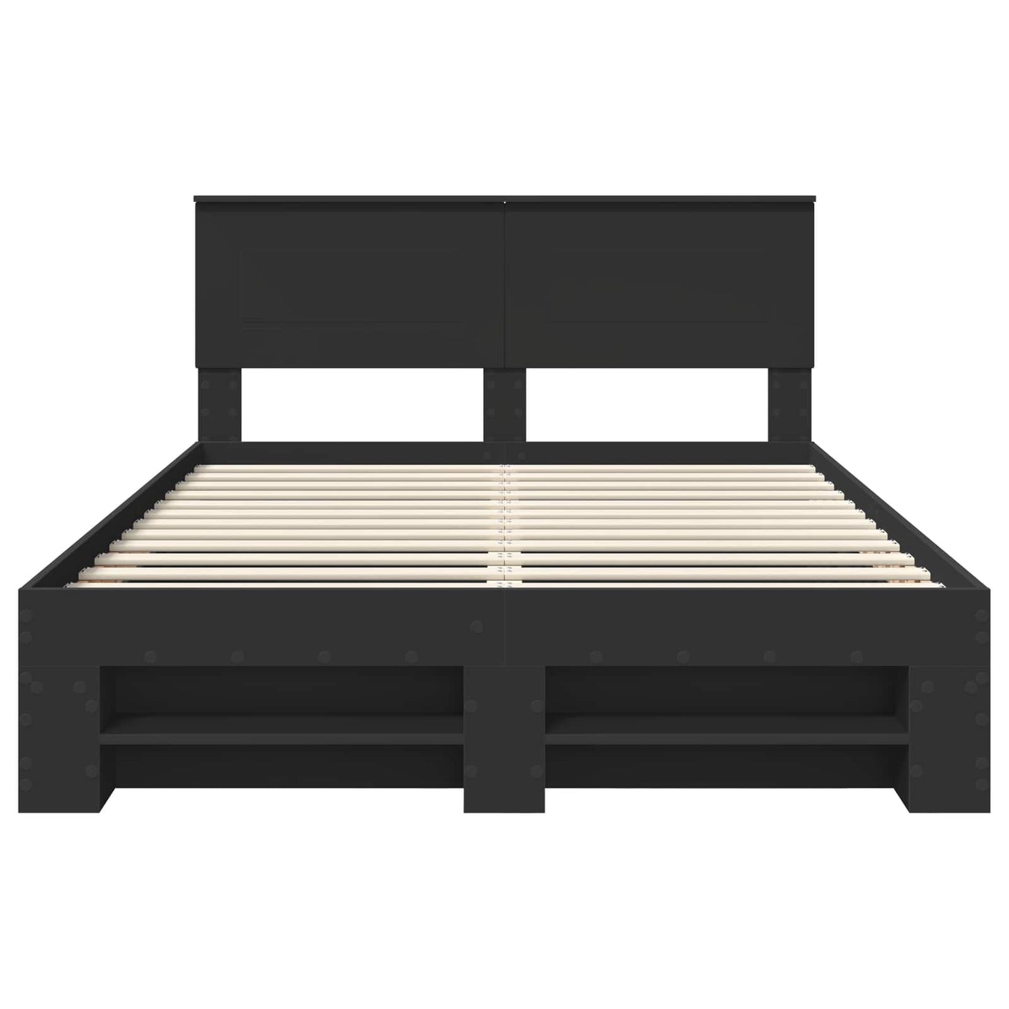 vidaXL Σκελετός Κρεβατιού Μαύρο 140 x 200 cm Επεξεργασμένο ξύλο