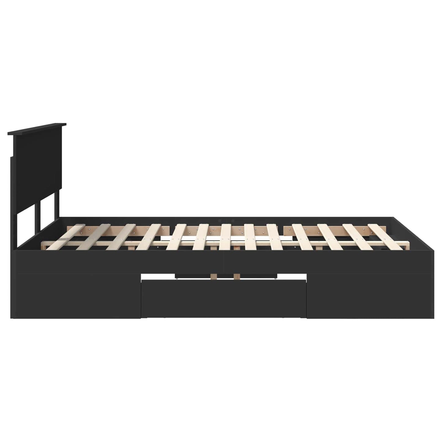 vidaXL Σκελετός Κρεβατιού Μαύρο 140 x 200 cm Επεξεργασμένο ξύλο