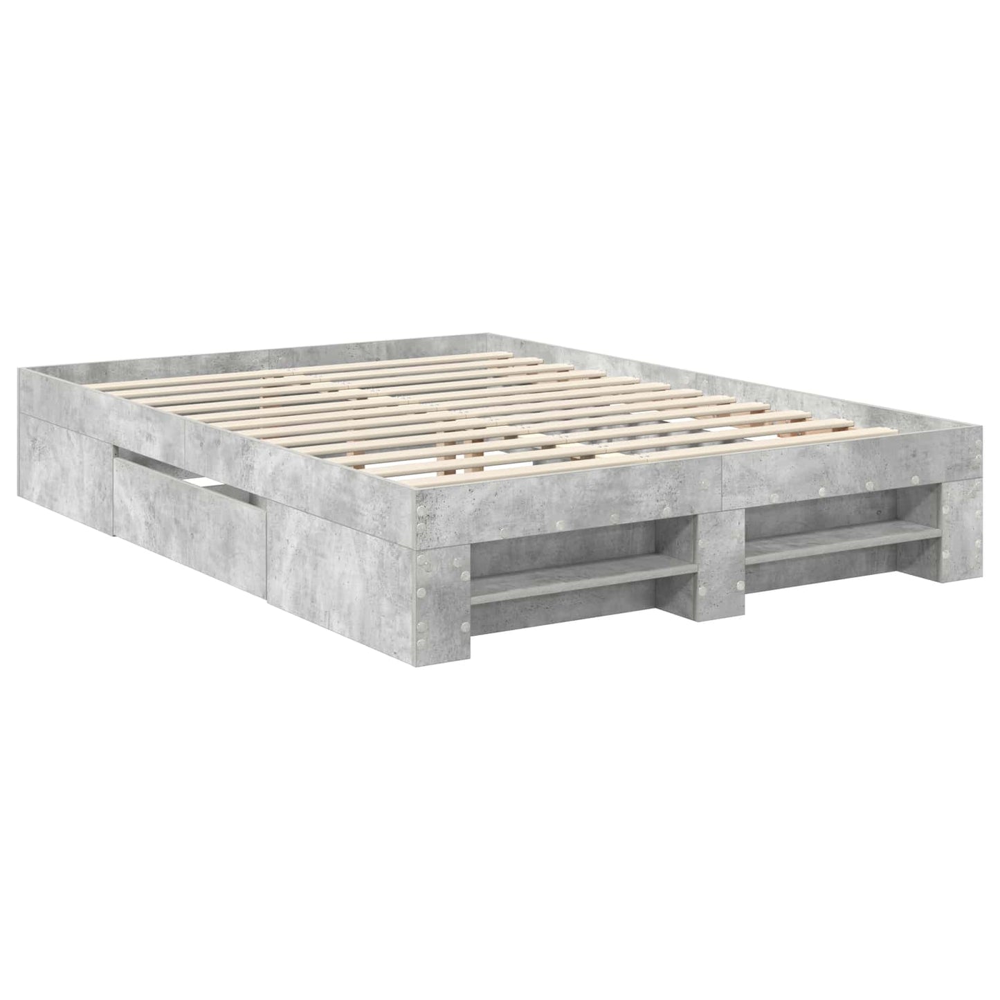 vidaXL Σκελετός Κρεβατιού με κεφαλάρι Σκυρόδεμα Γκρι 140 x 200 cm