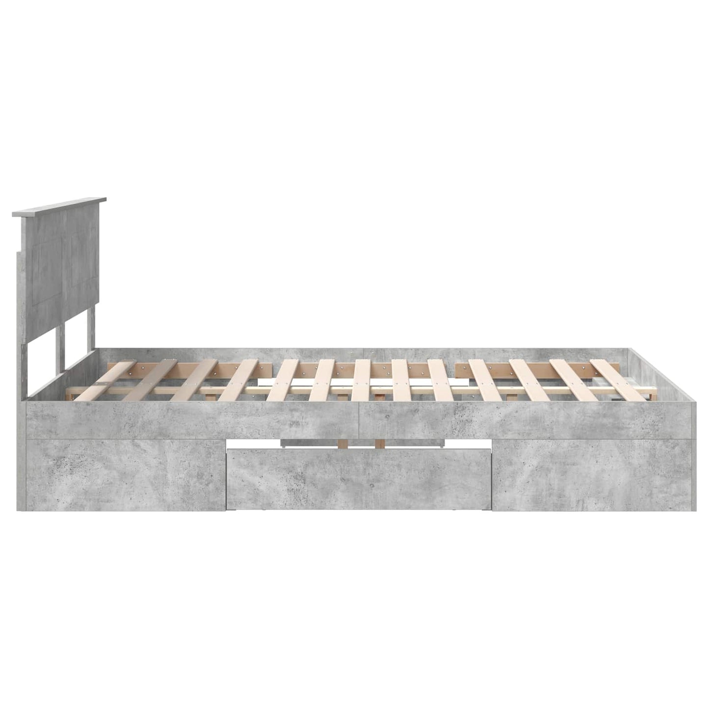 vidaXL Σκελετός Κρεβατιού με κεφαλάρι Σκυρόδεμα Γκρι 140 x 200 cm
