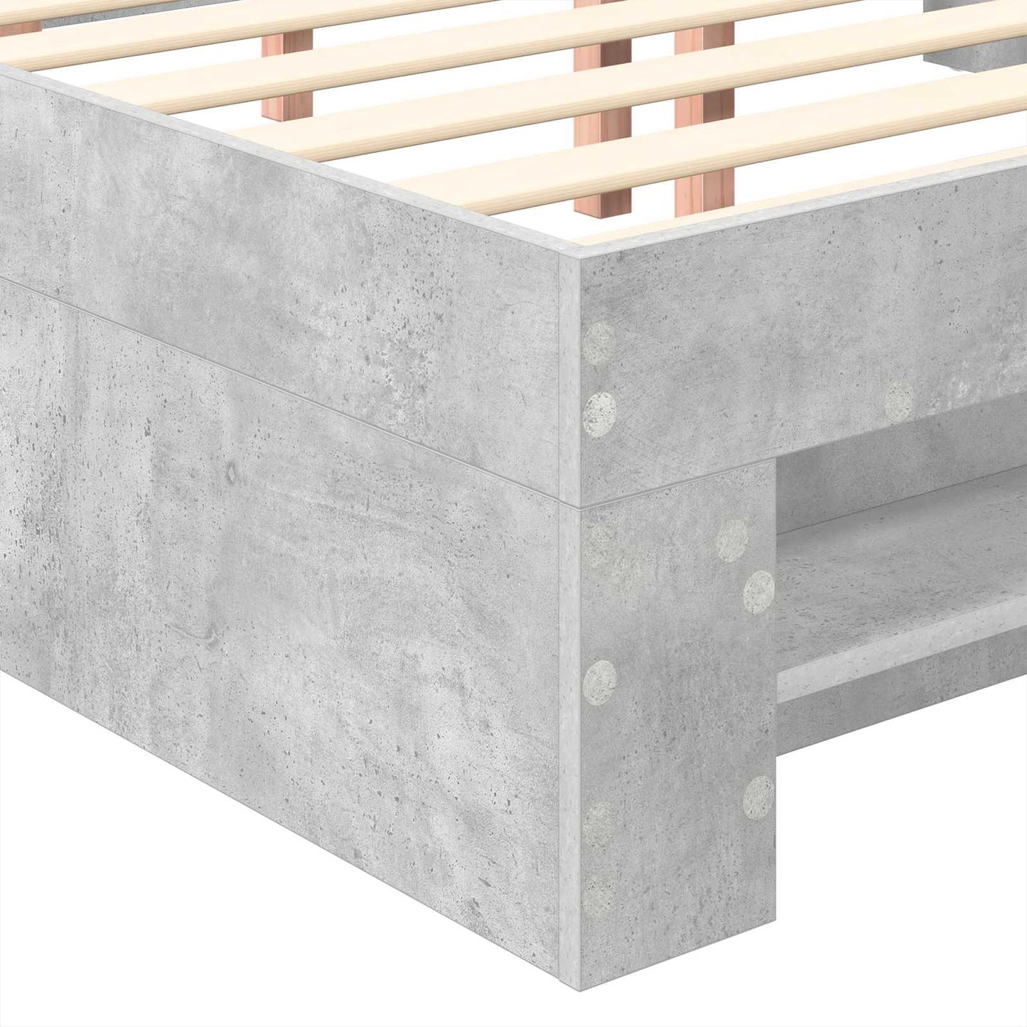 vidaXL Σκελετός Κρεβατιού με κεφαλάρι Σκυρόδεμα Γκρι 140 x 200 cm