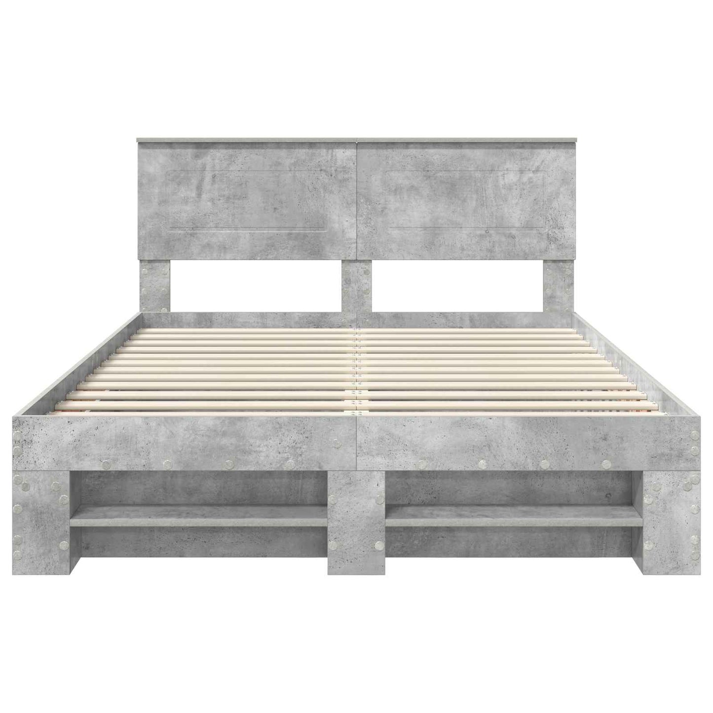 vidaXL Σκελετός Κρεβατιού με κεφαλάρι Σκυρόδεμα Γκρι 140 x 200 cm