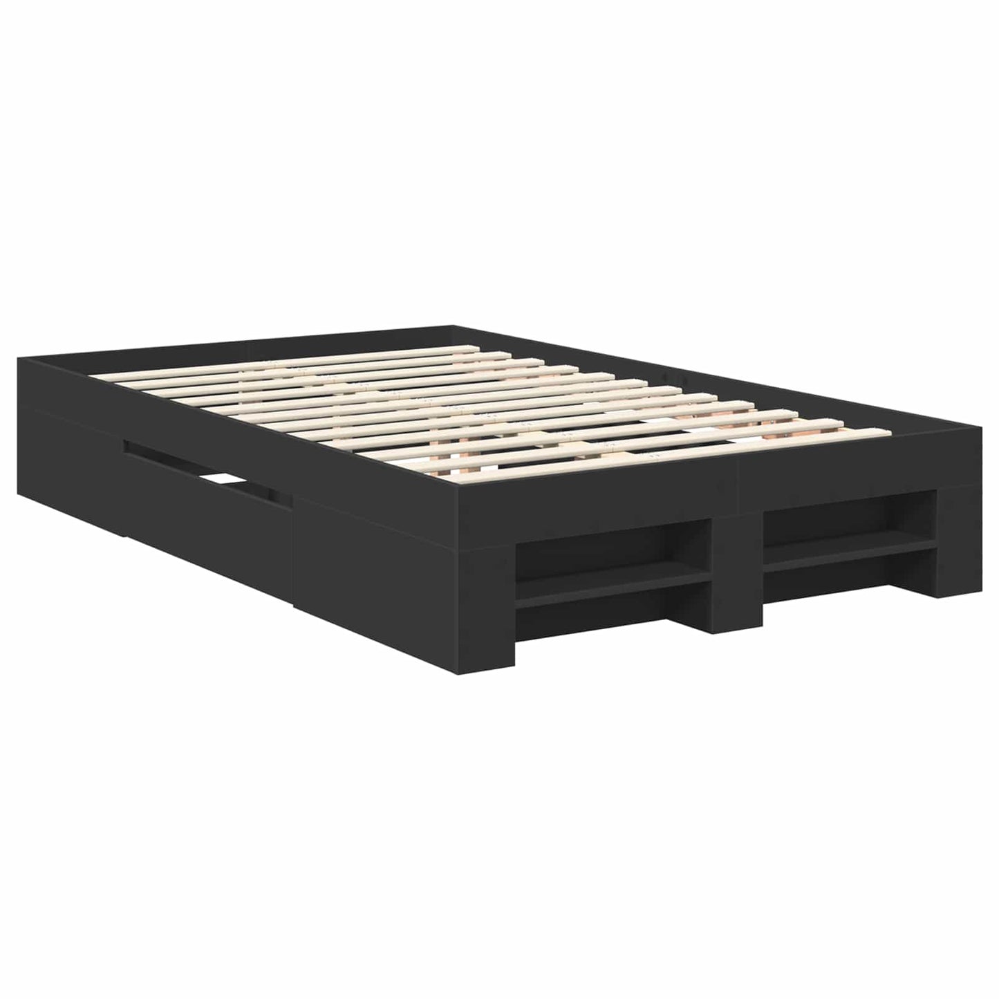 vidaXL Σκελετός Κρεβατιού Μαύρο 137 x 203 εκ. Επεξεργασμένο ξύλο