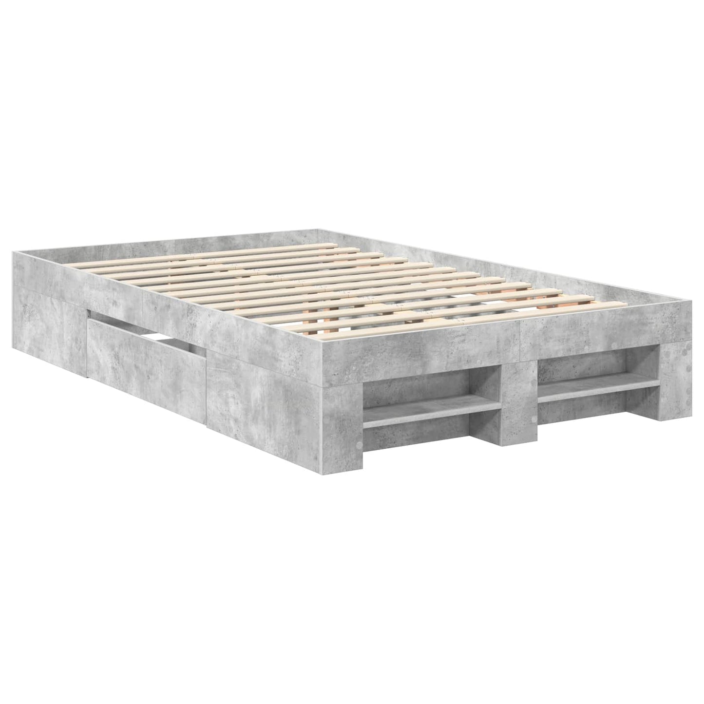 vidaXL Σκελετός Κρεβατιού με κεφαλάρι Σκυρόδεμα Γκρι 120 x 200 cm