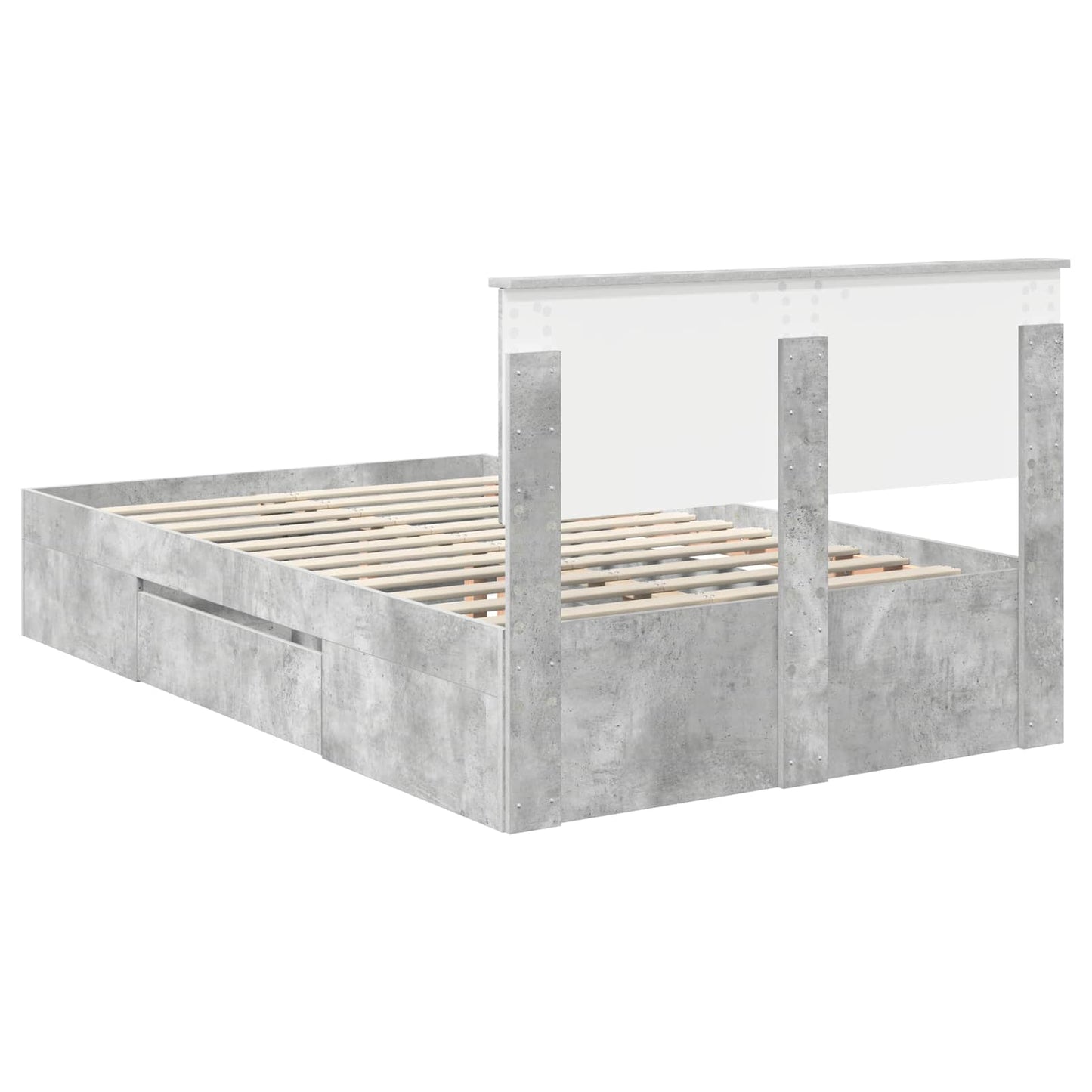 vidaXL Σκελετός Κρεβατιού με κεφαλάρι Σκυρόδεμα Γκρι 120 x 200 cm