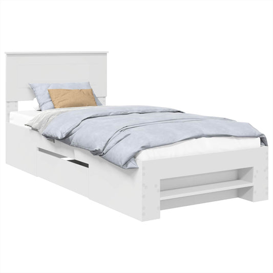 vidaXL Σκελετός Κρεβατιού Λευκό 90 x 200 cm Επεξεργασμένο ξύλο