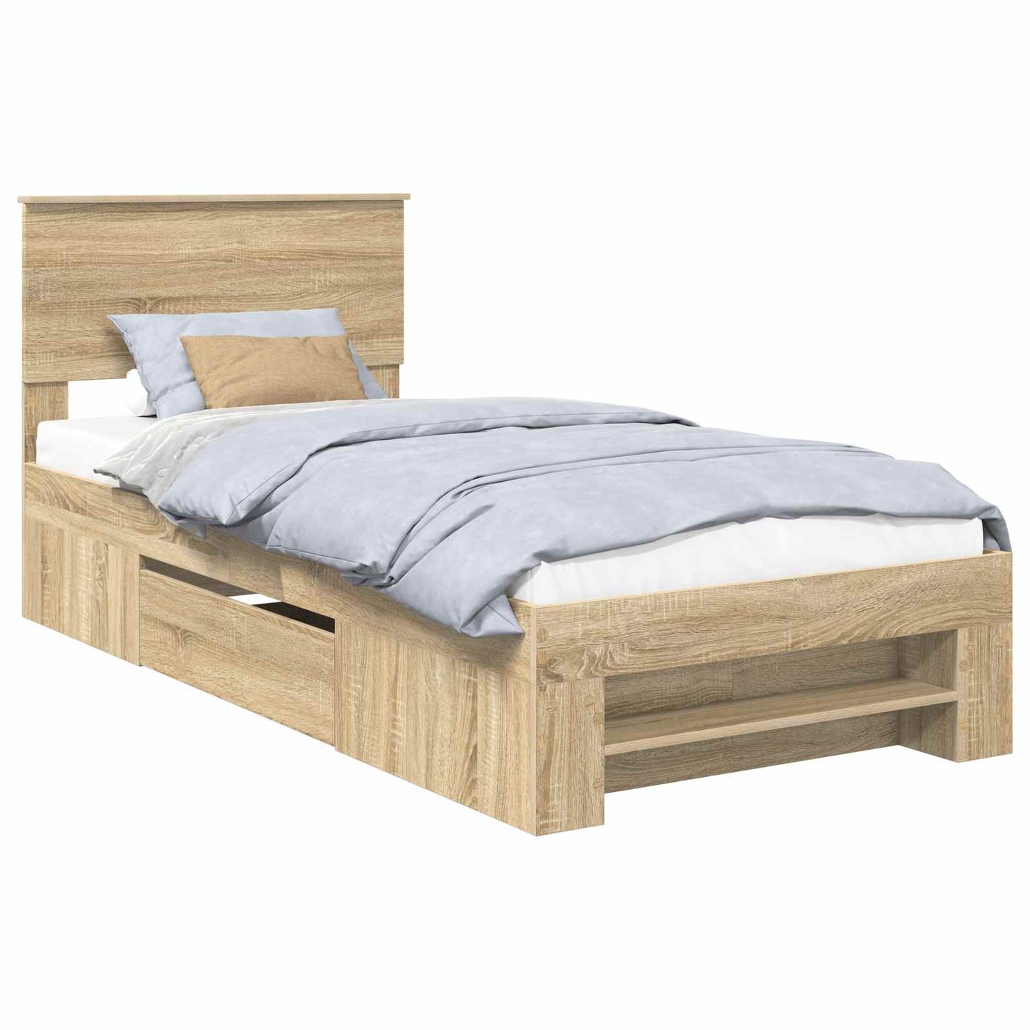 vidaXL Σκελετός Κρεβατιού Δρύς Sonoma 90 x 200 cm Επεξεργασμένο Ξύλο