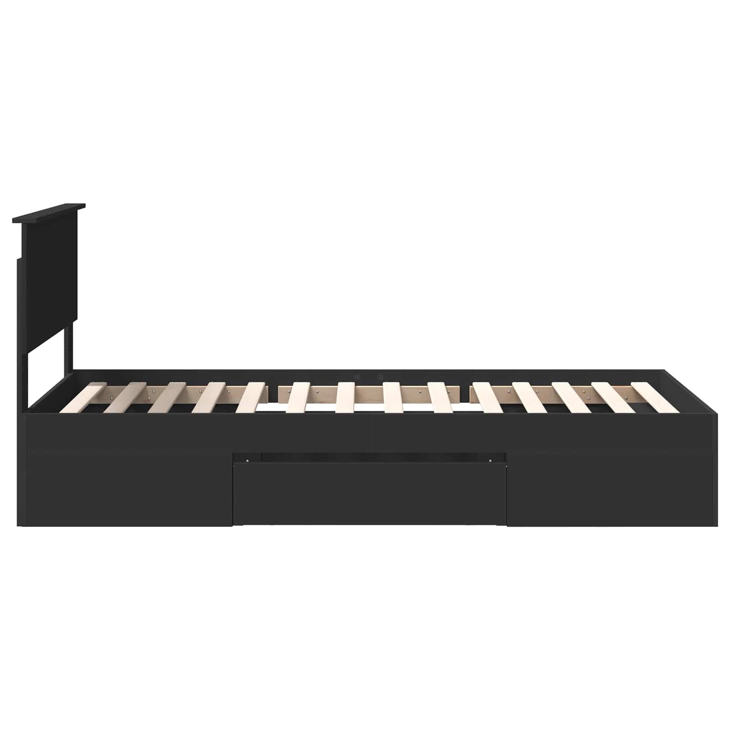 vidaXL Σκελετός Κρεβατιού Μαύρο 80 x 200 cm Επεξεργασμένο ξύλο