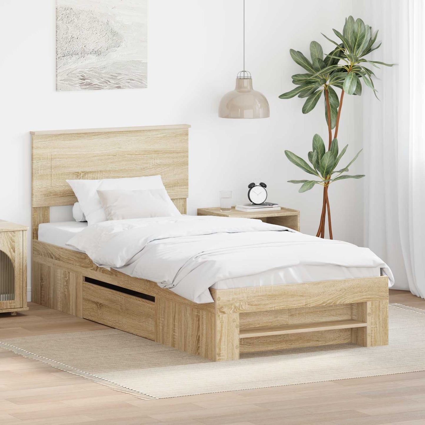 vidaXL Σκελετός Κρεβατιού Δρύς Sonoma 80 x 200 cm Επεξεργασμένο ξύλο