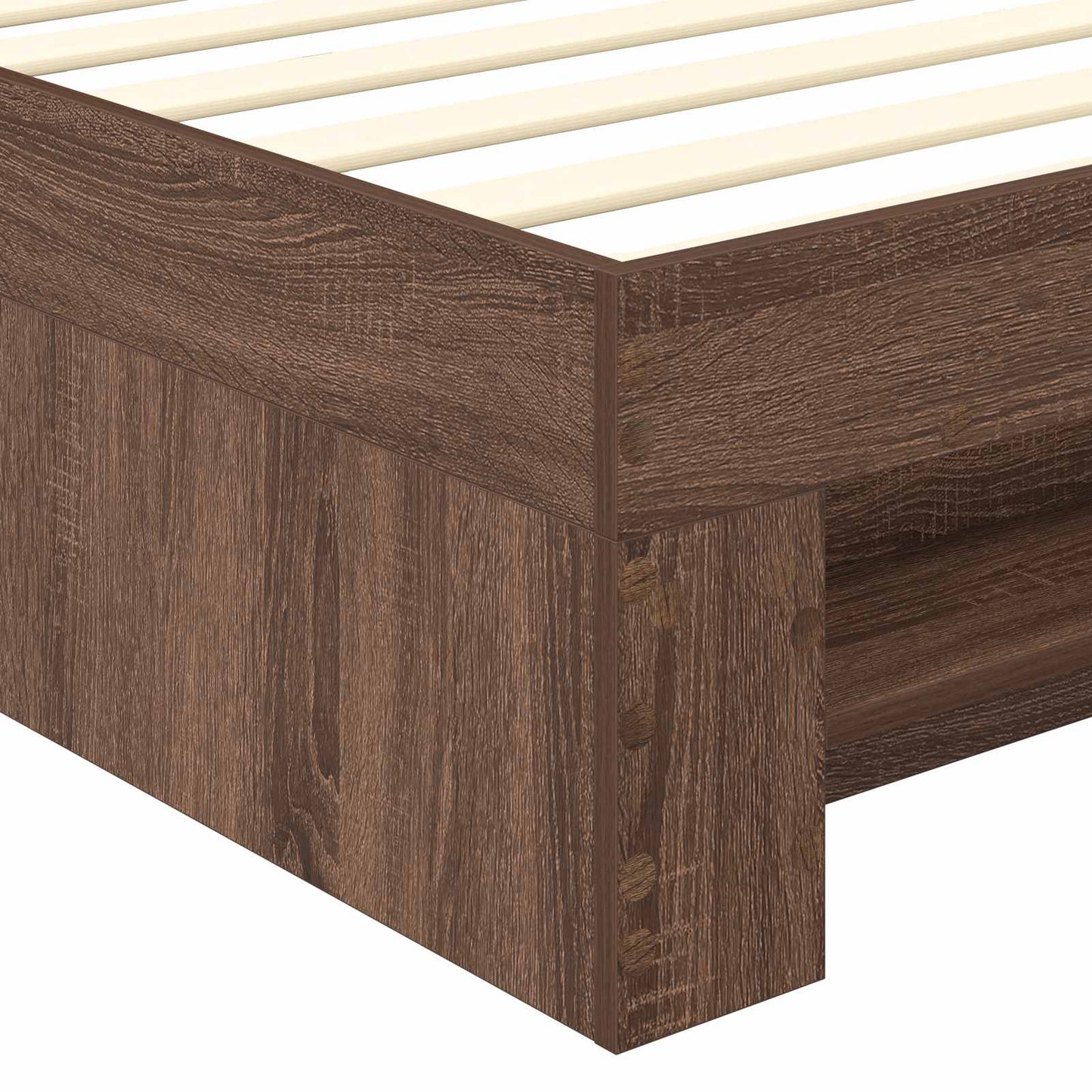 vidaXL Σκελετός Κρεβατιού Καφέ δρυς 80 x 200 cm Επεξεργασμένο ξύλο