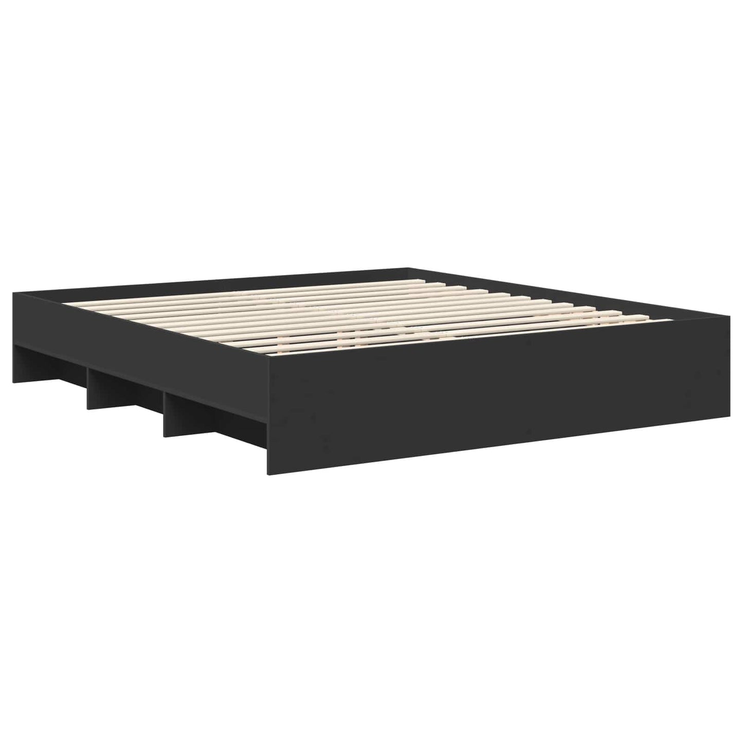 vidaXL Σκελετός Κρεβατιού Μαύρο 200 x 200 cm Επεξεργασμένο ξύλο