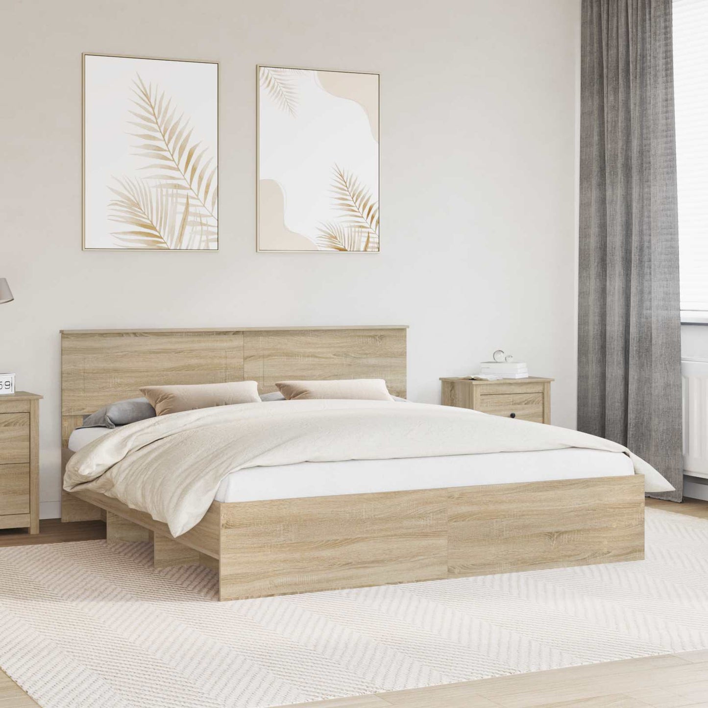 vidaXL Σκελετός Κρεβατιού Δρύς Sonoma 180 x 200 cm Επεξεργασμένο ξύλο