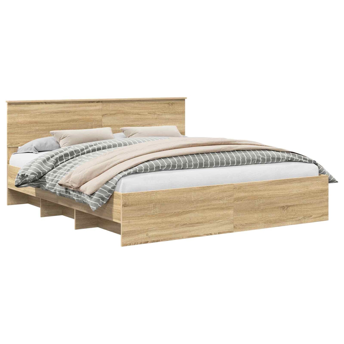 vidaXL Σκελετός Κρεβατιού Δρύς Sonoma 180 x 200 cm Επεξεργασμένο ξύλο