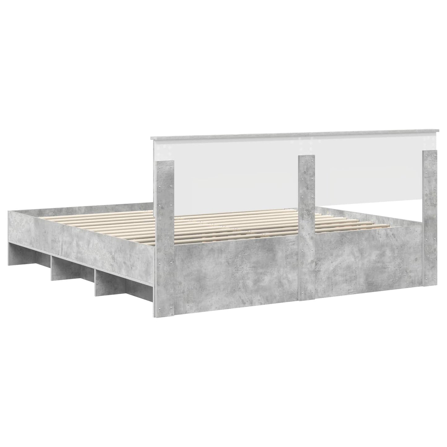 vidaXL Σκελετός Κρεβατιού με κεφαλάρι Σκυρόδεμα Γκρι 180 x 200 cm
