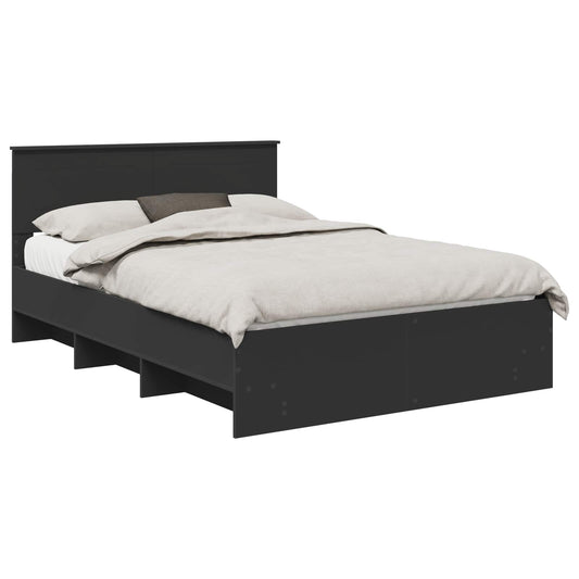 vidaXL Σκελετός Κρεβατιού Μαύρο 160 x 200 cm Επεξεργασμένο ξύλο