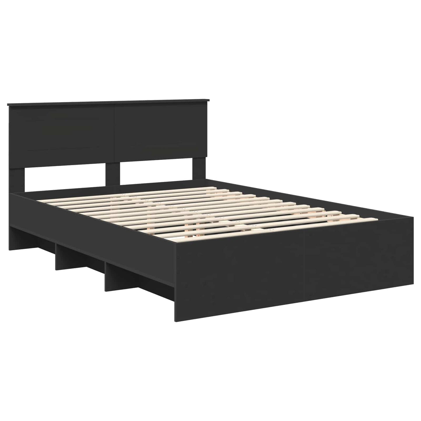 vidaXL Σκελετός Κρεβατιού Μαύρο 150 x 200 cm Επεξεργασμένο ξύλο