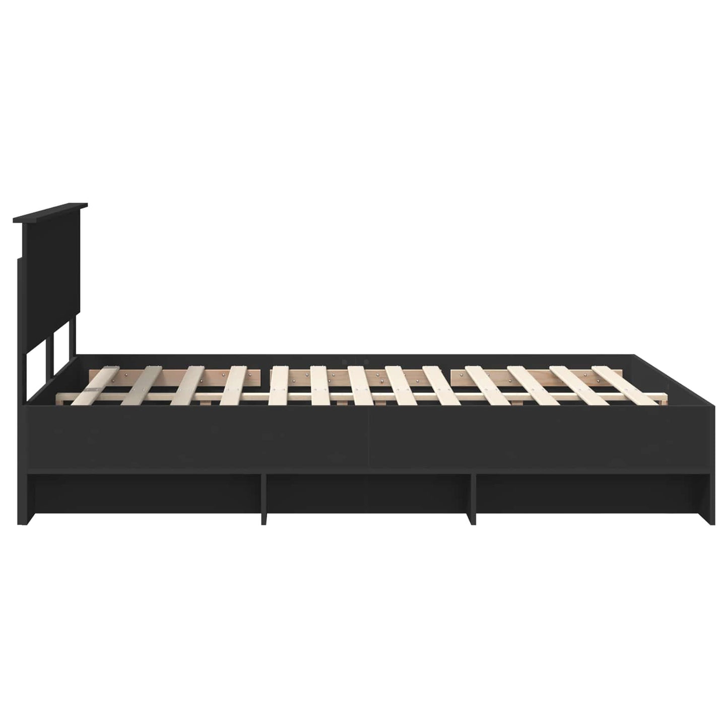 vidaXL Σκελετός Κρεβατιού Μαύρο 150 x 200 cm Επεξεργασμένο ξύλο