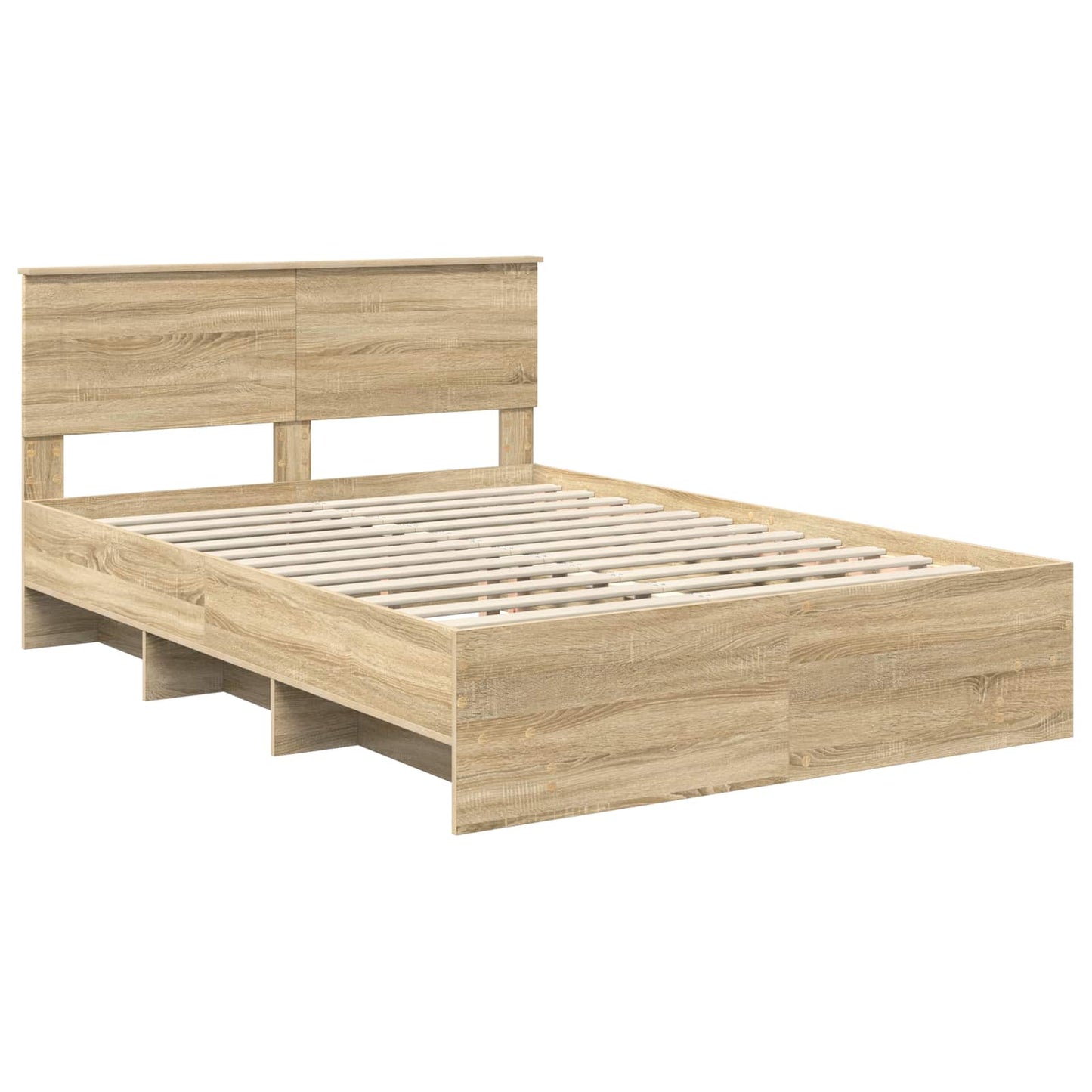 vidaXL Σκελετός Κρεβατιού Δρύς Sonoma 140 x 200 cm Επεξεργασμένο ξύλο