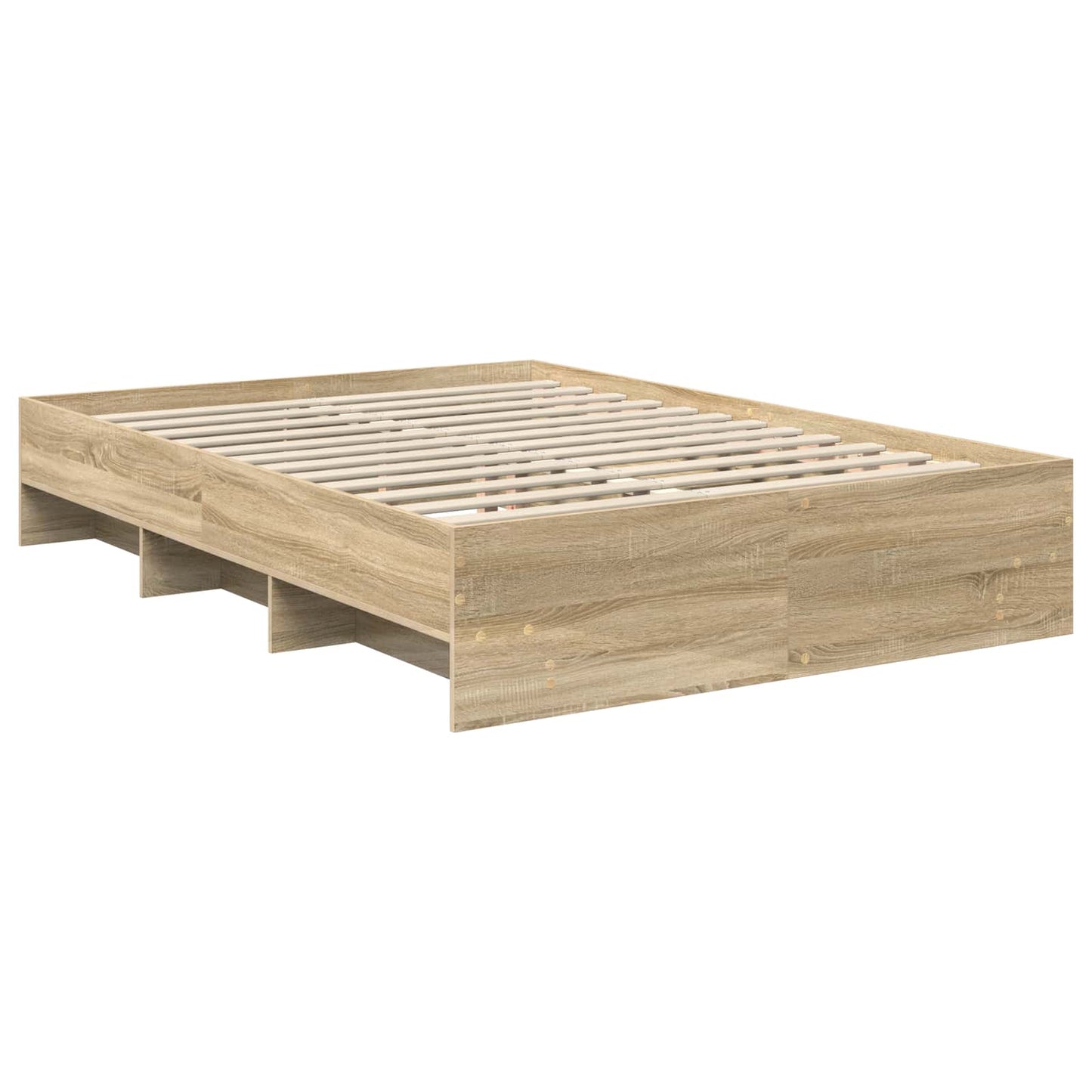 vidaXL Σκελετός Κρεβατιού Δρύς Sonoma 140 x 200 cm Επεξεργασμένο ξύλο