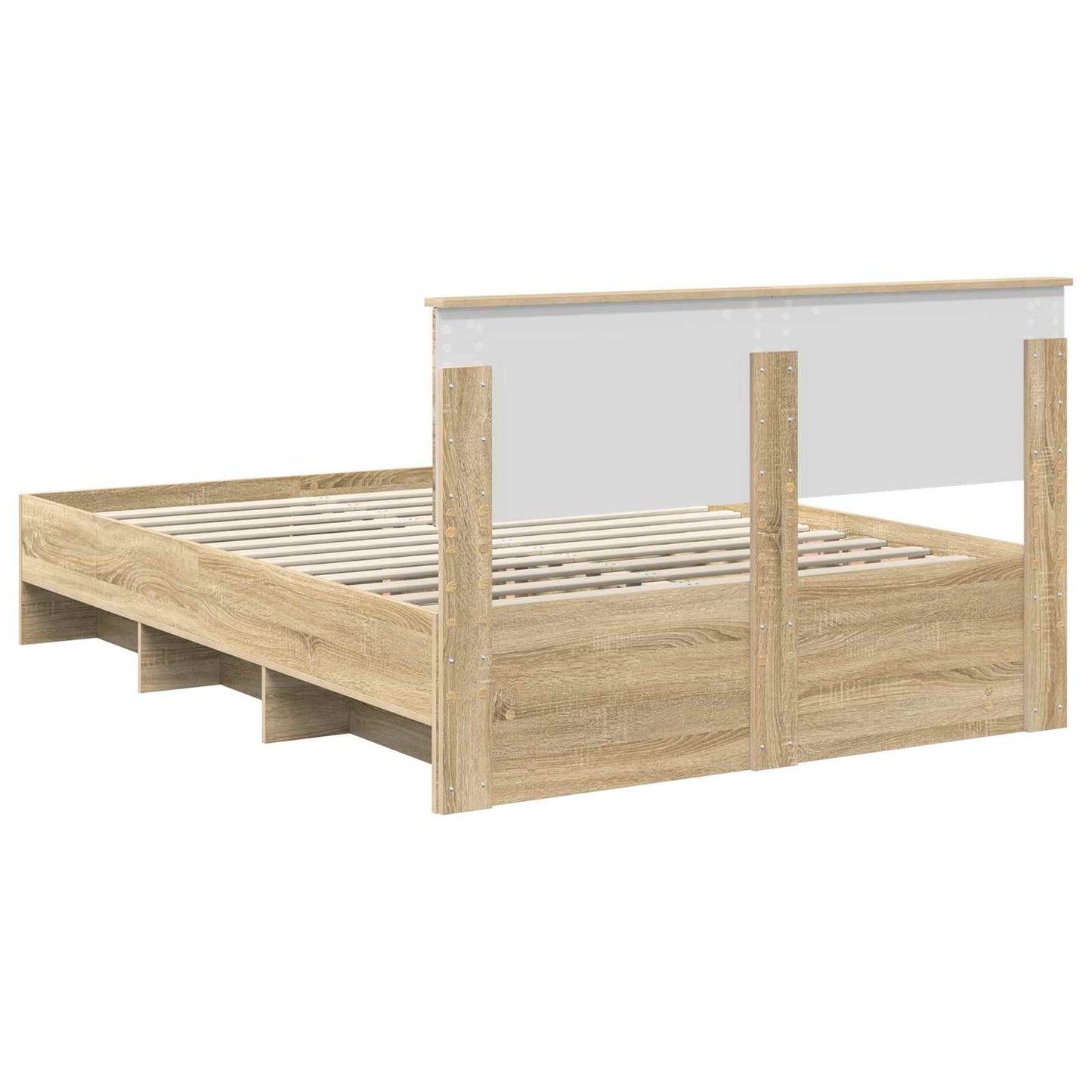 vidaXL Σκελετός Κρεβατιού Δρύς Sonoma 140 x 200 cm Επεξεργασμένο ξύλο