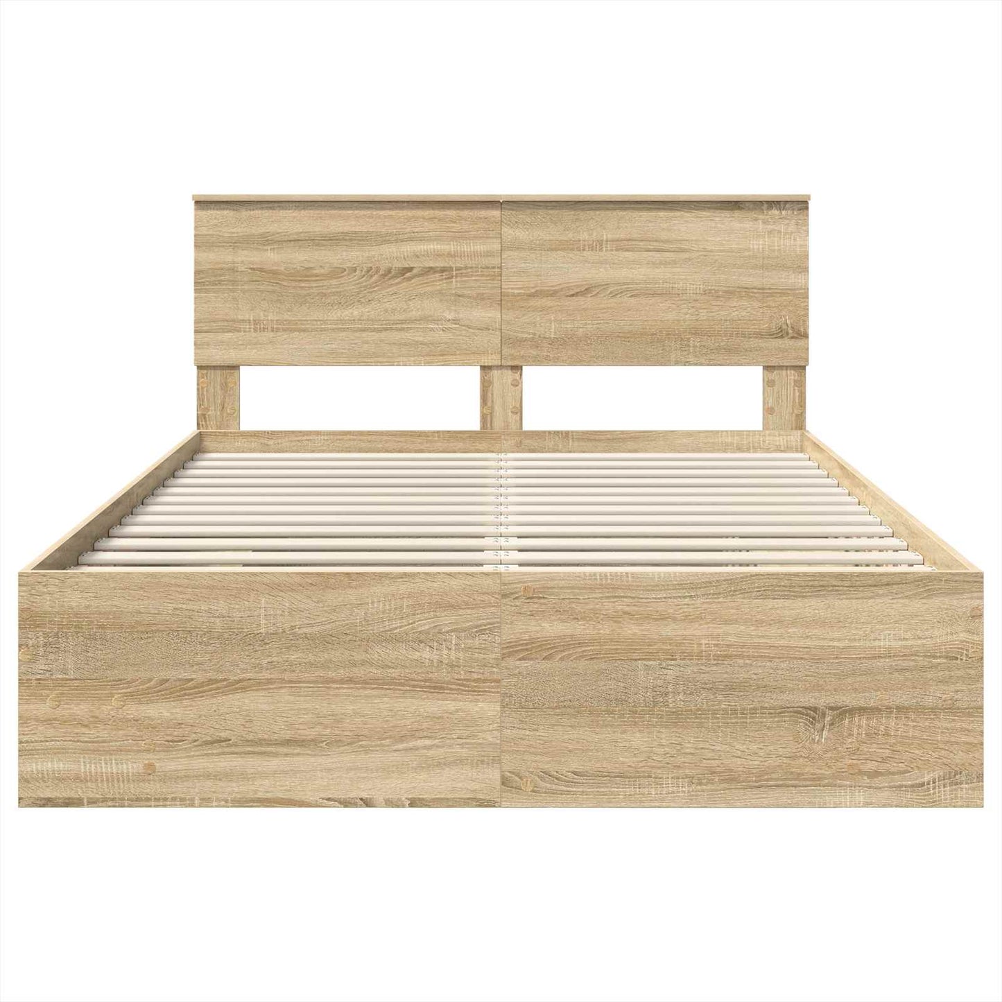 vidaXL Σκελετός Κρεβατιού Δρύς Sonoma 140 x 200 cm Επεξεργασμένο ξύλο