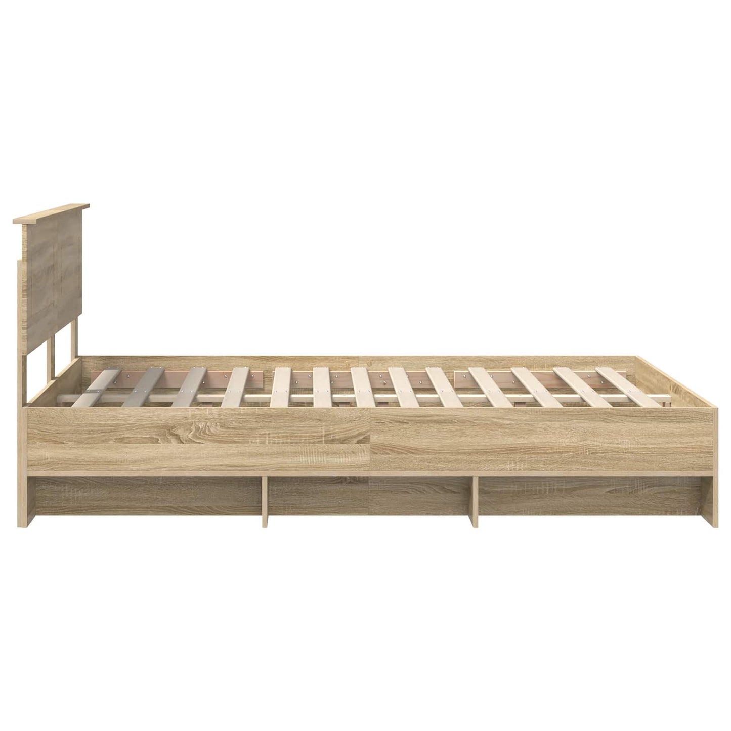 vidaXL Σκελετός Κρεβατιού Δρύς Sonoma 140 x 200 cm Επεξεργασμένο ξύλο