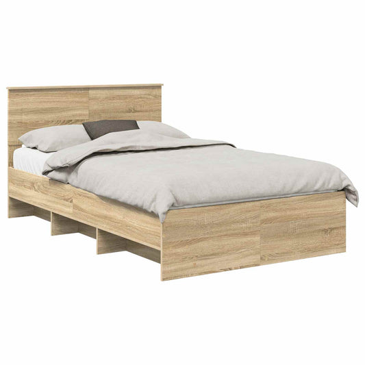 vidaXL Σκελετός Κρεβατιού Δρύς Sonoma 137 x 203 εκ. Επεξεργασμένο ξύλο