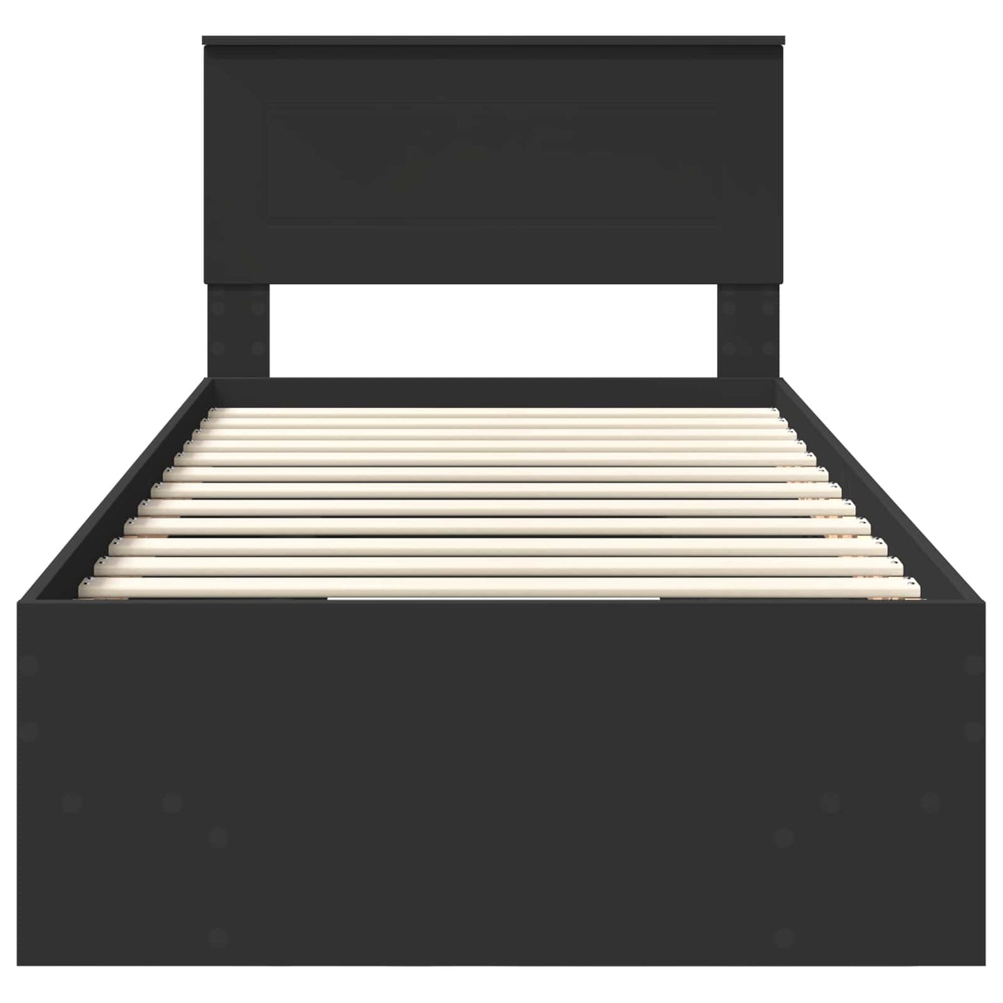 vidaXL Σκελετός Κρεβατιού Μαύρο 120 x 123 εκ. Επεξεργασμένο ξύλο