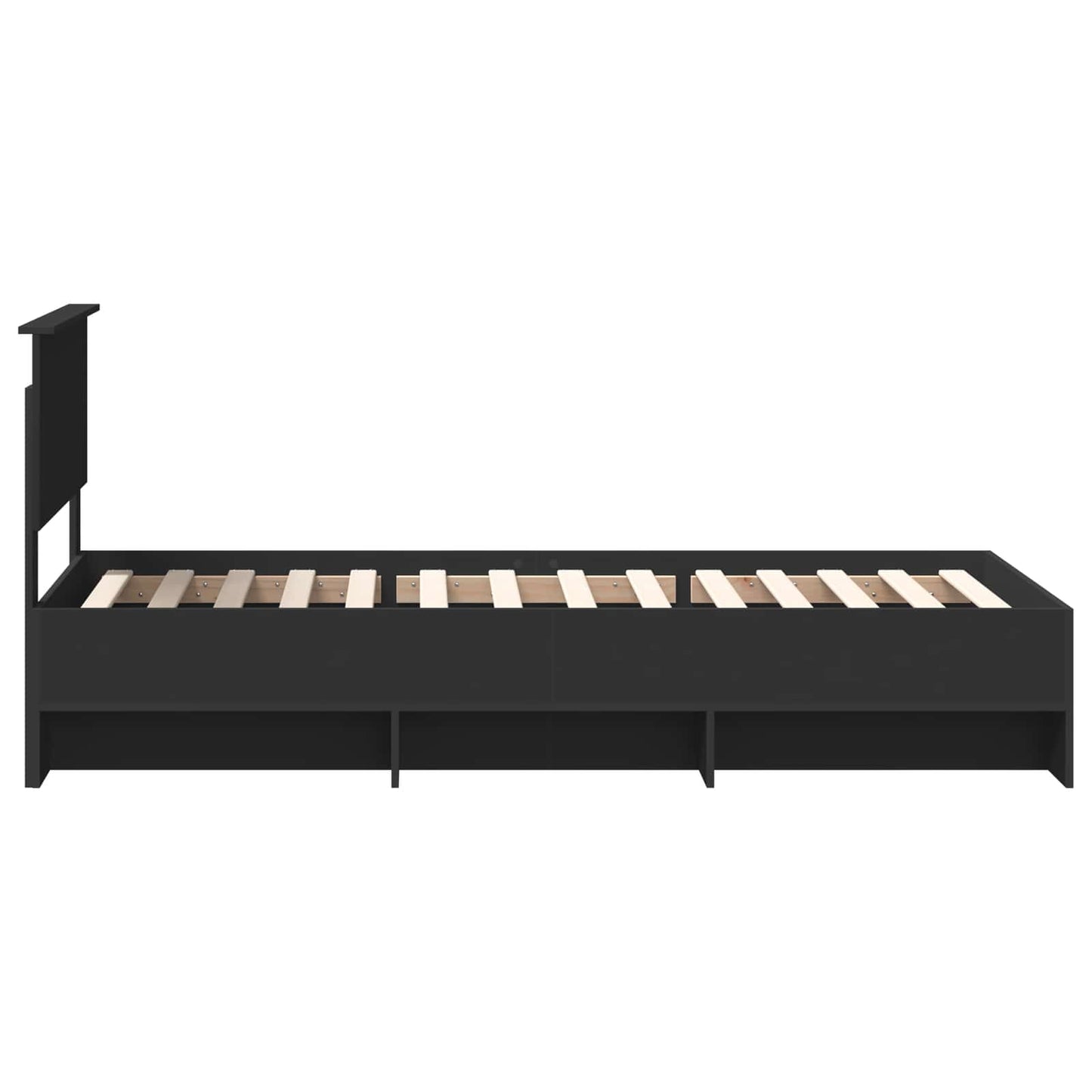 vidaXL Σκελετός Κρεβατιού Μαύρο 90 x 200 cm Επεξεργασμένο ξύλο