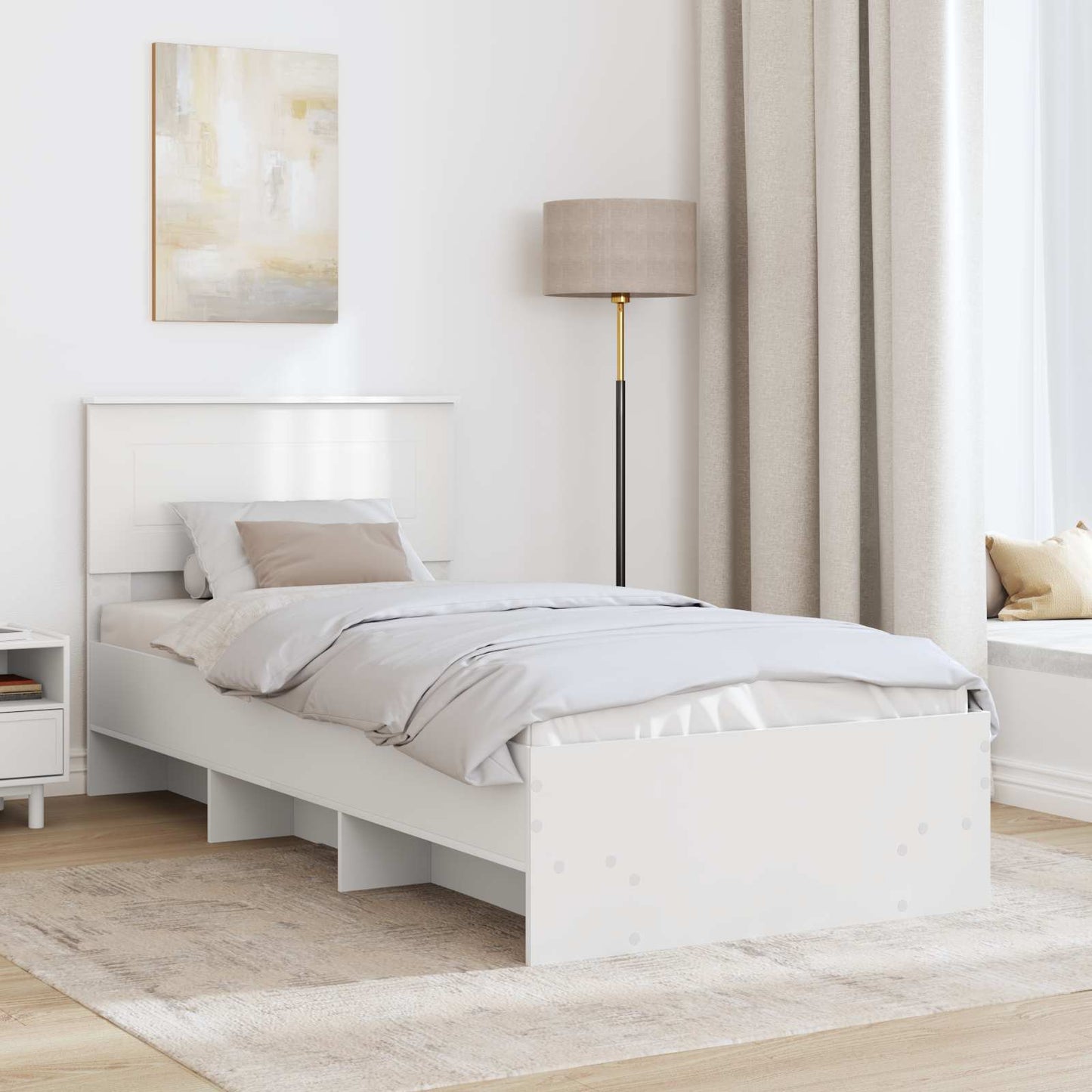 vidaXL Σκελετός Κρεβατιού Λευκό 80 x 200 cm Επεξεργασμένο ξύλο