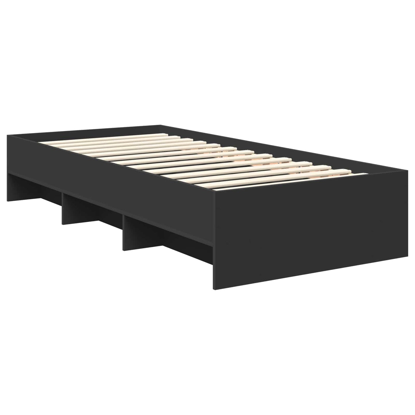 vidaXL Σκελετός Κρεβατιού Μαύρο 80 x 200 cm Επεξεργασμένο ξύλο